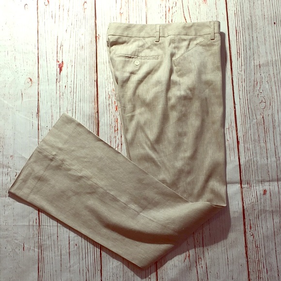 Gap Perfect Trouser Linen Blend Beige Pants Sz 6 Long - Picture 2 of 10
